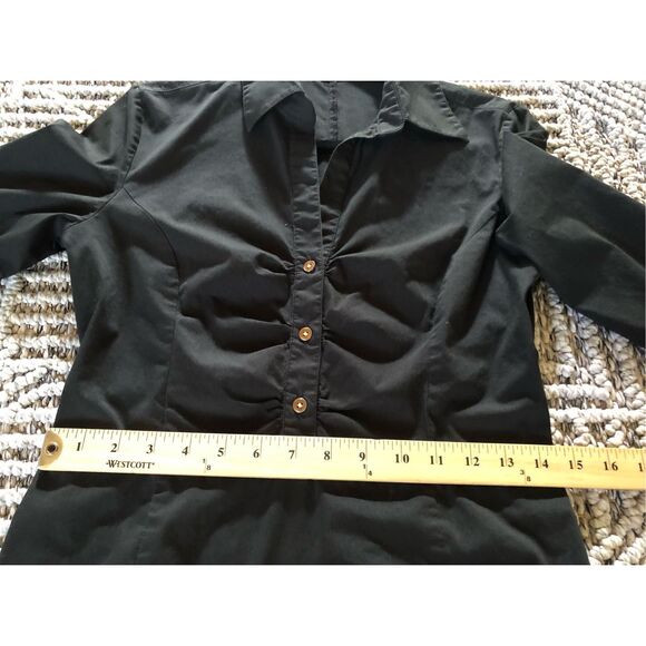 Express Design Studio 3/4 Sleeve Black Shirt Dress SZ 8 - Picture 7 of 10